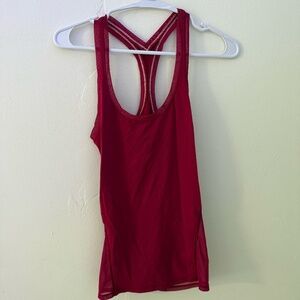Womens red lululemon atheltic tank top sz 6